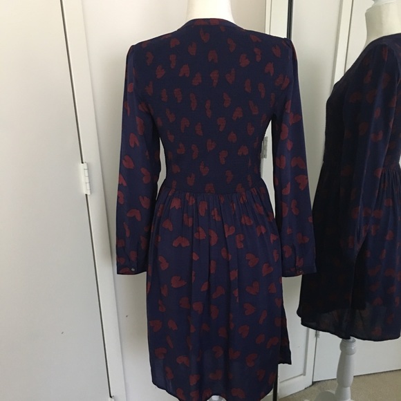Maeve Anthropologie banet heart blue dress S - Picture 6 of 8